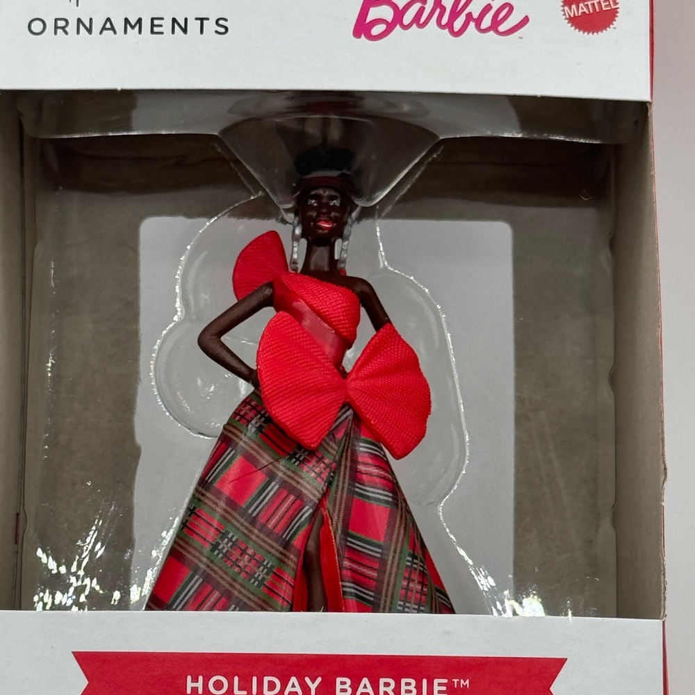 Hallmark Barbie Ornament 2024 African American HOLIDAY BARBIE Ornament of NIB